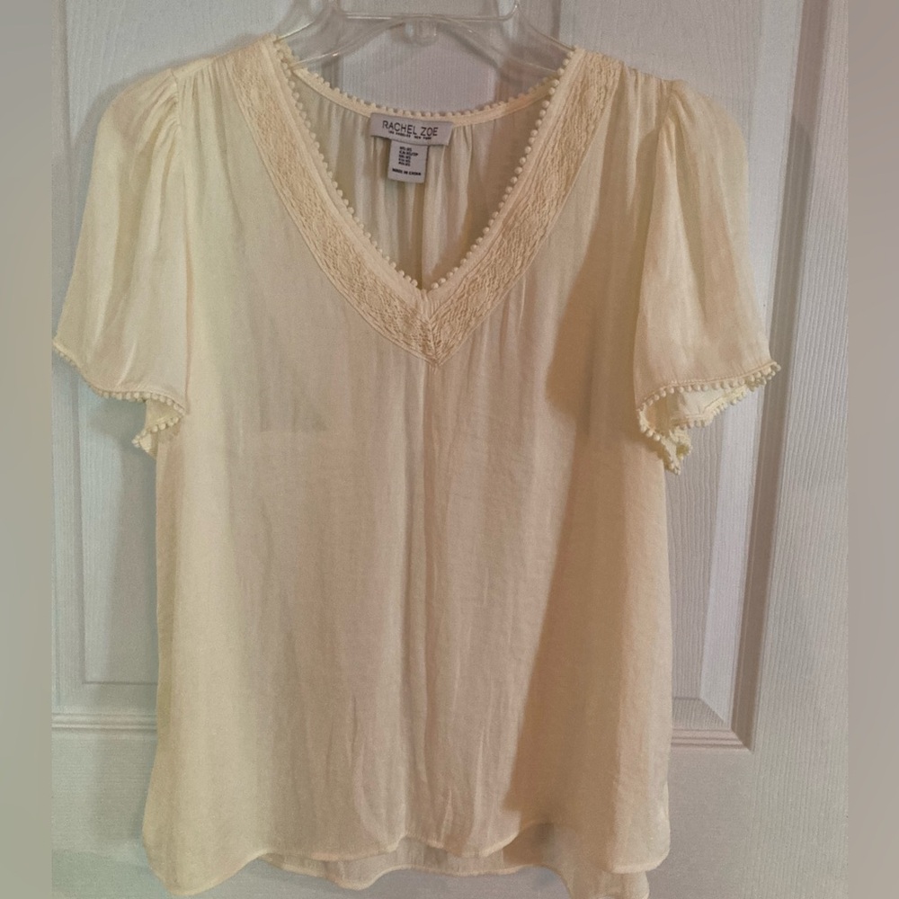 Rachel Zoe SS Pale Yellow Top XS, NEW